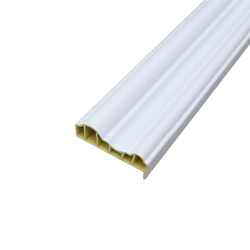 The application of modern minimalist white straight bamboo wood fiber wood plastic door trim in apartment door frames