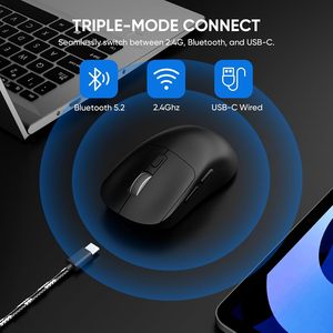 Minimalist Fashion M384 Universal for Blue Tooth Mouse Wired and Wireless Three-mode Charging for Notebook <b>Desktop</b> Tablet <b>Pc</b> - Product Image 3