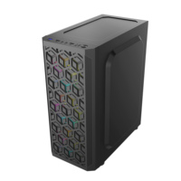 Factory Wholesale RGB Gaming ATX Case Mid Tower Desktop Computer Chassis Tempered Glass Side Panel Gaming PC Case for DIY OEM