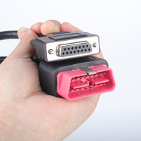 Cable Adaptador RS232 DB de 15 Pines Rojo OBD II de 16 Pines Macho a DB15 Hembra, Cable de Auto OBD a DB15