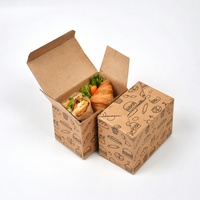 Boîtes d'emballage en papier pour aliments, biscuits, pain, pâtisserie, beignets, macarons, avec logo personnalisé, écologiques, de qualité alimentaire, imprimées, pliables