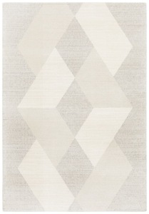 Lattice-Hand-Woven Diamond Geometric <b>Rug</b> | Non-Slip Eco-Friendly | Ivory Warm <b>Grey</b> | Wool Cotton Blend | Custom Sizes Available - Product Image 3