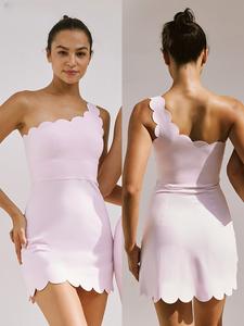 Nuevo Ropa Deportiva para Mujer 2025 Enterizo Ajustado de Yoga para Gimnasio con Almohadilla en el Pecho y Faldas de Tenis y Golf con Corte Ondulado - Product Image 5