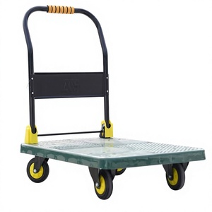 Carretilla de Mano Plegable de Alta Resistencia de 400 kg, 60x90 cm, Ruedas de Goma de 5 Pulgadas, Plataforma Compuesta, Carretilla Plegable Industrial - Product Image 3