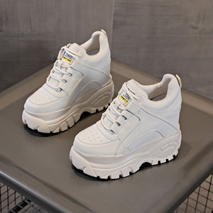 Chaussures pour femmes à talons très hauts et plateforme de 12 cm, nouvelle collection printemps-hiver, polyvalentes, à semelle épaisse, à plateforme haute, décontractées, sportives, pour la marche, à tige haute - Product Image 4
