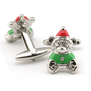 Vente chaude Hommes Noël Doux Ours Boutons De Manchette Nouveauté Boutons De Manchette - Product Image 5