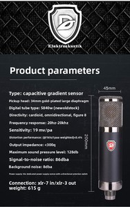 Microphone d'enregistrement karaoké à trois réglages directionnels pour un design rétro, utilisé dans les studios d'enregistrement - Product Image 3