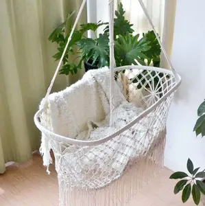 Macrame Metal Patio Swing Chair Indoor Outdoor Hammock Decor with Tassels and Fringes for Anniversary