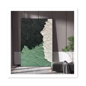 ArtUnion Decoration thick texture green Abstract cotton Canvas Artwork Wall Art oil Painting custom hand-painted