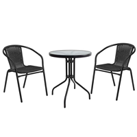 Mobilier d'extérieur en métal et bois au design moderne Table en verre trempé avec crème solaire pour salle à manger ou hôtel Couleurs à la mode