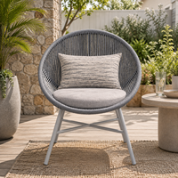 Fauteuil de relaxation élégant et résistant aux intempéries pour terrasse, mobilier d'extérieur design en corde tressée