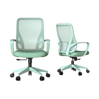 Chaise en maille pivotante de bureau de direction ergonomique à dossier haut vert clair confortable commerciale avec chaise de bureau à ascenseur réglable