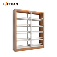 Nouvelle conception de mobilier de bibliothèque, étagère à livres en acier à double colonne
