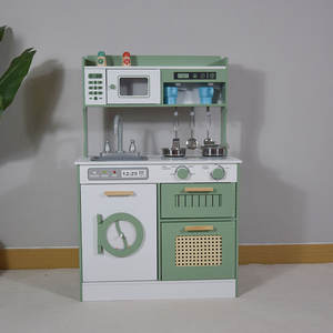 Cocina de juguete de madera para niños pequeños con accesorios de grifo - Product Image 1