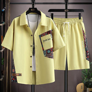 Nuevos trajes de hombre al por mayor. Conjunto de traje de jogging de 2 piezas para hombre de verano. Cárdigan + Pantalones Cortos Traje Hombre - Product Image 2