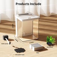Aquarium de bureau complet de 1,5 gallon en ABS blanc avec filtre, pompe et lumière LED pour poissons Betta et crevettes