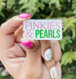 Broche de Sororidad Griega con Pedrería AKA, Esmalte Duro, Pin de Solapa <span class=keywords><strong>para</strong></span> Presidente de Capítulo, Votación, Cristal Rosa y Verde, Pin de Hermanas Bonitas - Product Image 5