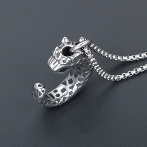 Collar con colgante de guepardo, acero inoxidable, diseño de animales, joyería de moda para hombre SP753 - Product Image 3
