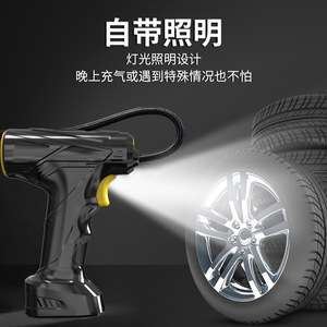 Pompe à air portable pour voiture avec affichage numérique, gonfleur de pneus 12V 80W monocylindre 25L/min, cordon de 3M - Product Image 3