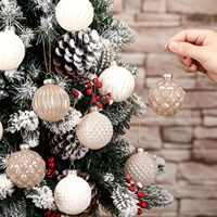 Boules de Noël personnalisées avec logo, lot de 4, boîte rouge, verte, champagne, boules en verre, boîtes, décorations de fête de Noël