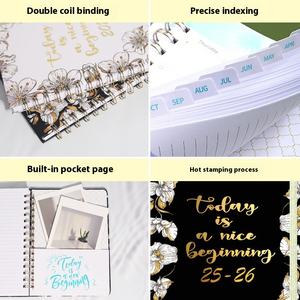 2025 Cahier à couverture rigide A5 avec plan transfrontalier cette <span class=keywords><strong>semaine</strong></span> Coil Sub-Calendar Customization Leather Cover - Product Image 3