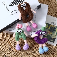 Emotionele gehaakte sleutelhangers handgemaakt mini grappige komkommer cadeau onder de 1 dollar gehaakte cadeaus emotionele fruitjes