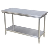 Table de travail en acier inoxydable poli de qualité commerciale pour cuisines de restaurants