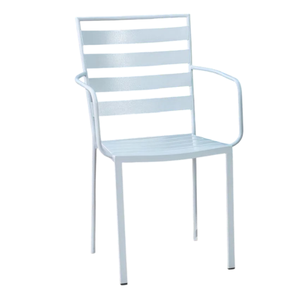 Sedia SANTORINI EVO in acciaio bianco - Product Image 1