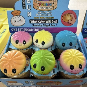 Jouet anti-stress à presser en forme de boulette, à rebond lent, réaliste, mini-boulette vapeur en PU, vente chaude - Product Image 2