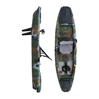 Kayak de pêche monoplace à prix avantageux, 10 pieds, avec système de propulsion à pédales et gouvernail