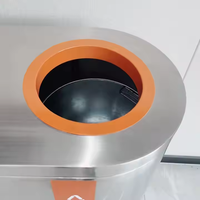 Vente en gros Poubelle d'aéroport écologique intérieure/extérieure en acier inoxydable à 4 compartiments Couvercle de poubelle Poubelle de recyclage colorée