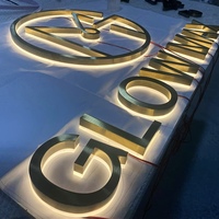 Maßgefertigtes 3D-Hintergrundbeleuchtetes Schild LED-Beleuchtete Buchstaben Außenwerbung Geschäftsfrontschild Edelstahl-Logo Leuchtschild Großhandel