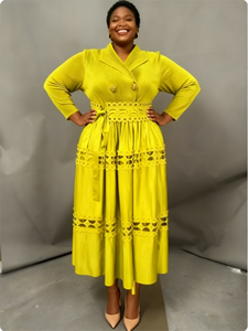 Nuovo stile Miyake di alta qualità modesto moda solido manica lunga abito Midi <span class=keywords><strong>con</strong></span> pieghe eleganti taglie forti abiti <span class=keywords><strong>a</strong></span> pieghe <span class=keywords><strong>con</strong></span> scollo <span class=keywords><strong>a</strong></span> V - Product Image 5