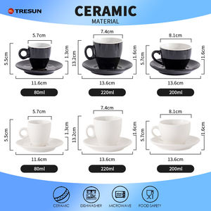 Ensemble de soucoupe pour tasse à café expresso cappuccino en céramique italienne et porcelaine Tasse à latte à paroi épaisse émaillée disponible en différentes tailles - Product Image 6