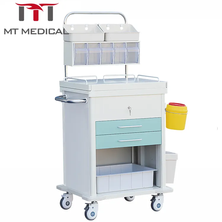 MT MEDICAL Hospital Medical Emergency Crash Cart/Trolley For Hospital Nursing Trolley