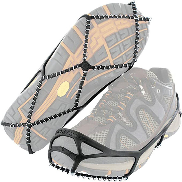 Portable Ice Cleats for Boots Shoes, TPE Anti-Slip Ice Shoe Grips-Winter Snow Crampons for Outdoor Hiking Walking Mountaineering
