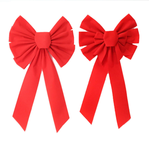 Pita beludru merah Cina pita Natal pita berkabel busur besar beludru busur untuk dekorasi pernikahan liburan Natal - Product Image 2