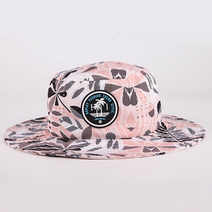 Personalizado al aire libre de poliéster de ala ancha de alta calidad todo impreso impermeable corte láser agujero cubo sombrero con cuerda - Product Image 5