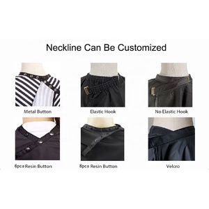 Cape de Salon Résistante à l'Eau à Faible MOQ, Logo Personnalisé, en Polyester Pongee, Robe de Barbier avec Boutons-Pression, Châ<span class=keywords><strong>le</strong></span> de Coiffure, <span class=keywords><strong>Capes</strong></span> de Coiffure - Product Image 6