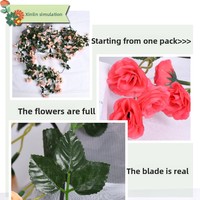 Guirlande de roses artificielles faites à la main, style naturel, décoration intérieure, fleurs en soie plastique écologiques, toucher réel, durables, Fanjing