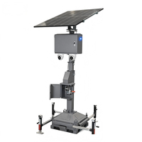 Tour de sécurité solaire mobile de type bloc avec mât télescopique extérieur, batterie au lithium 2560Wh, panneau solaire 420W, certifiée CE