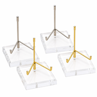 Présentoir personnalisé en acrylique pour pierres, avec support en métal doré, chevalet pour spécimens minéraux, pierres précieuses et agates