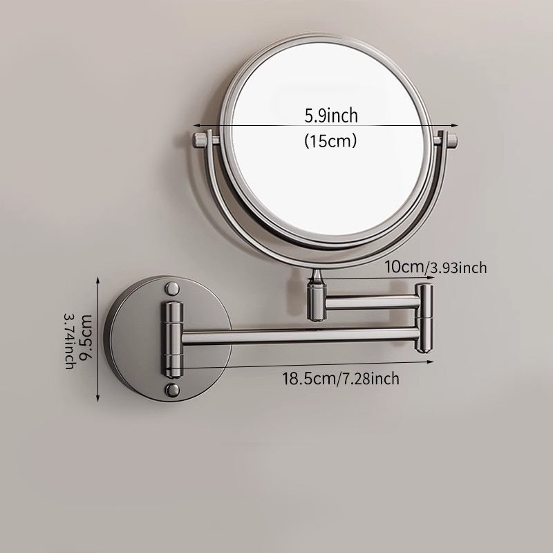 Pistolet à double pli avec base ronde grise - 6 pouces