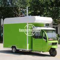 Nieuwe roestvrijstalen 3-wielige ijscowagen/hotdogkraam/snackwagen met ingebouwde stroomvoorziening, roestbestendig, te koop