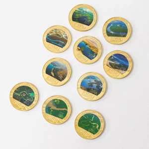 Colección de Monedas de Aleación de Zinc Chapadas en Oro del Desafío de las Diez Mejores Ríos Más Largos del Mundo al por Mayor - Product Image 5