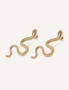 ต่างหูแฟชั่นสแตนเลสสีทองลายคลื่น รุ่น YXQ E84 - Product Image 2