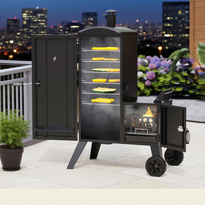 Ahumador Vertical de Carbón Estilo Americano Moderno, Parrilla de Barbacoa Estilo <span class=keywords><strong>Texas</strong></span> Comercial, Construcción de Acero Inoxidable, Altura Ajustable - Product Image 4