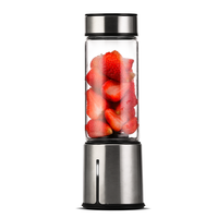 Vente flash - Blender portable rechargeable à main avec fonction de broyage de glace, boîtier en acier inoxydable, 6 lames, mini-blender USB