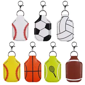 Wholesale in bulk Custom design sports PU Leather Key Chain toy balls Keyring for promotion Gifts