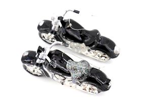 हेलोवीन उच्च गुणवत्ता हाथ से पेंट काले शांत व्यक्तित्व मोटरसाइकिल Baubles गर्म क्रिसमस घर कांच आभूषण सजावट - Product Image 6